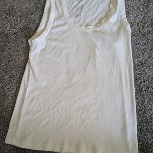 Nine West Cream Ribbed Tank Top